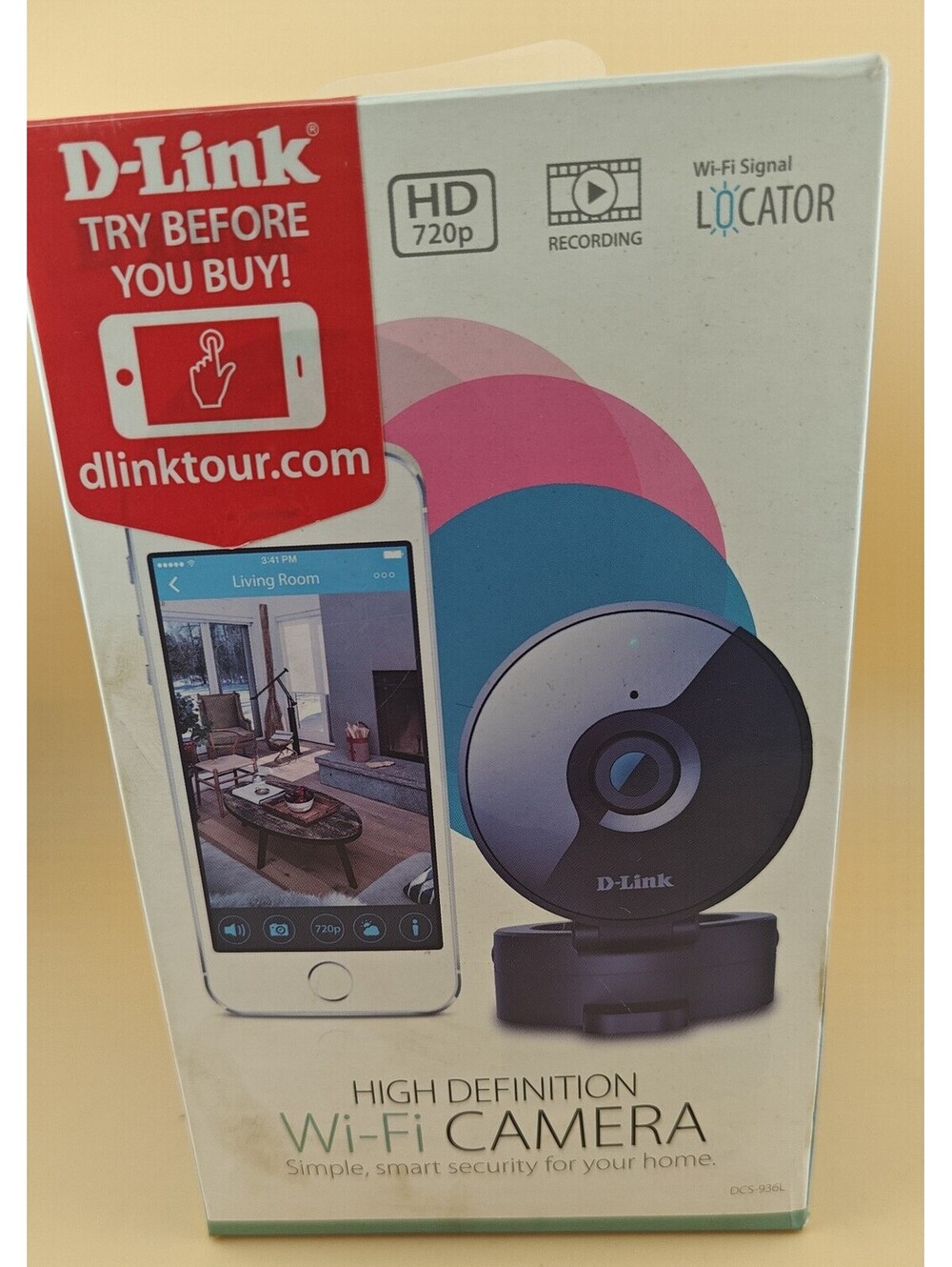 D-Link DCS-936L Wi-Fi Camera Black Motion Detection Night Vision New